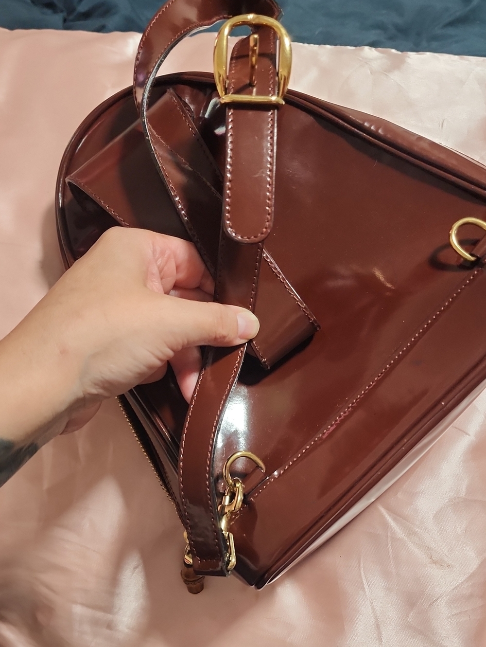GUCCI Brown Leather Backpack with Gold Hardware - Picture 10 of 12